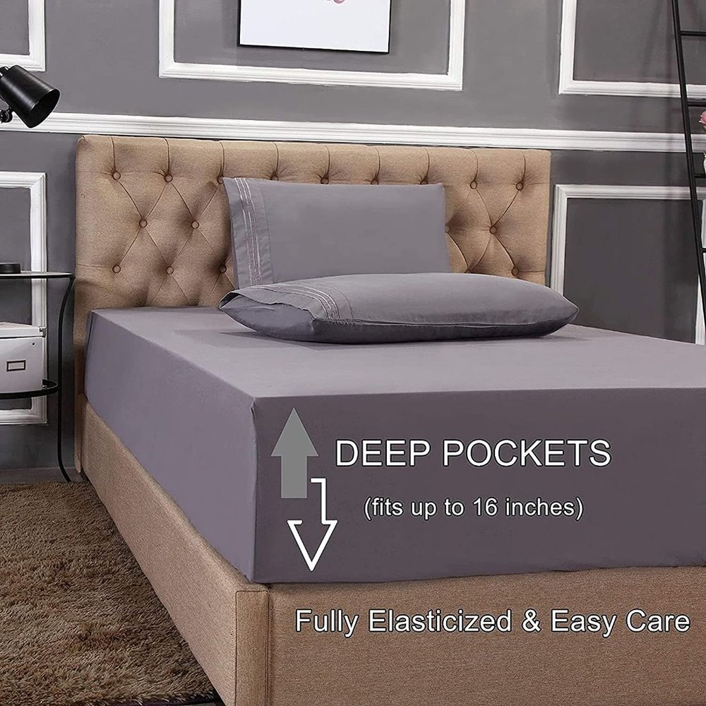 New 1500 Thread Count Wrinkle & Fade Resistant Egyptian Quality 4-Piece - Picture 3 of 6